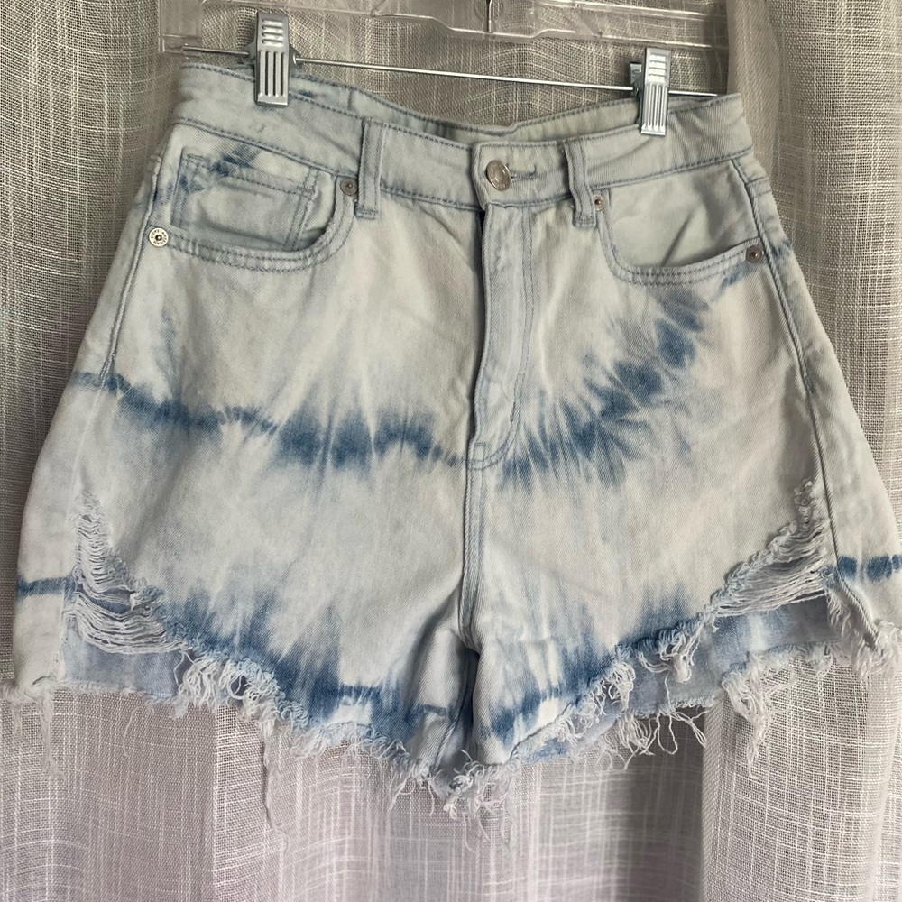 American Eagle Outfitters Blue Tie-Dye Jean Shorts